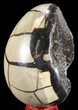 Septarian Dragon Egg Geode - Black Crystals #54569-1